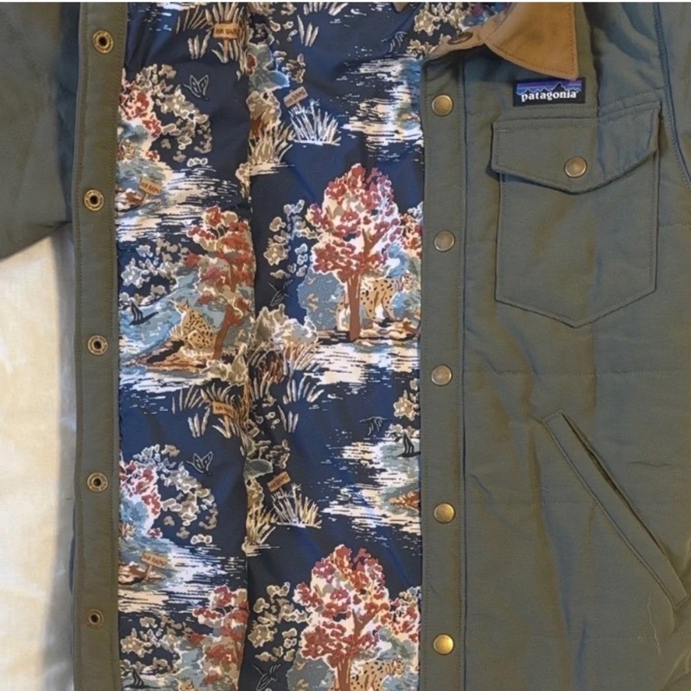 Patagonia Kids Islay Quilted Shirt Jacket Industrial Green STY68010 Size M 10 - Picture 3 of 6